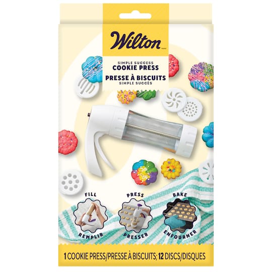 6080996 Simple Success Cookie Press Tool - Blue & White - 13 Piece